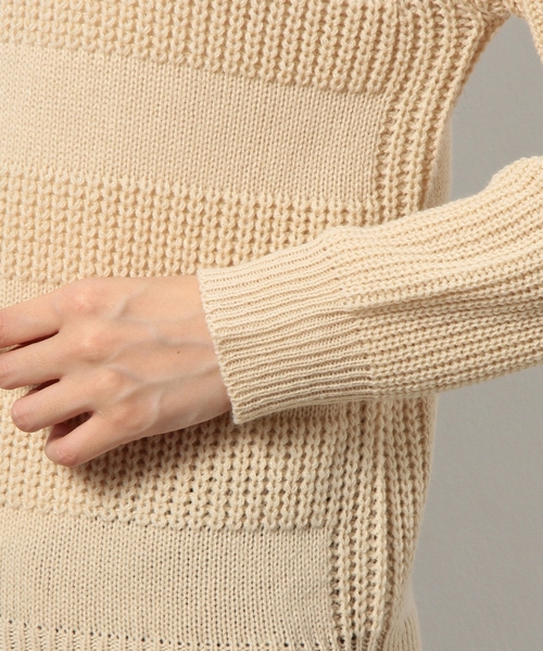 coen（コーエン）の「ウール混ソリッドボーダーニット（ニット/セーター・レディース・オフホワイト/グレー/ベージュ/ネイビー・LARGE/MEDIUM）」の5枚目の写真