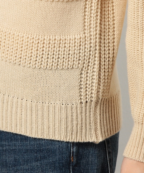 coen（コーエン）の「ウール混ソリッドボーダーニット（ニット/セーター・レディース・オフホワイト/グレー/ベージュ/ネイビー・LARGE/MEDIUM）」の6枚目の写真