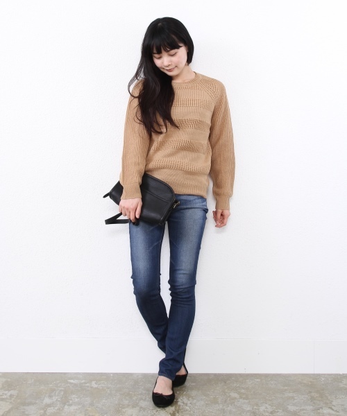 coen（コーエン）の「ウール混ソリッドボーダーニット（ニット/セーター・レディース・オフホワイト/グレー/ベージュ/ネイビー・LARGE/MEDIUM）」の19枚目の写真