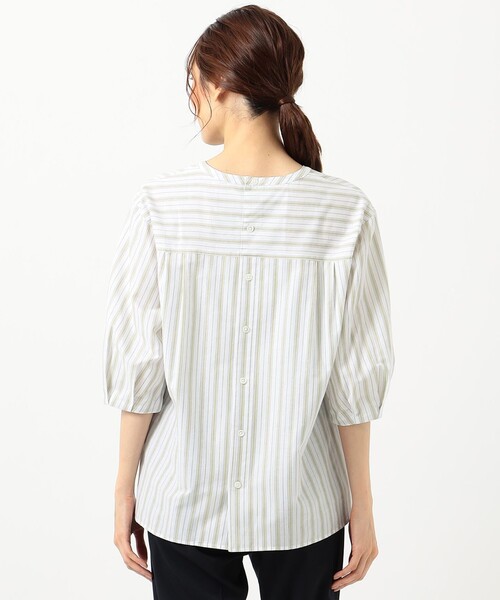 J.PRESS（ジェイプレス）の「【洗える】BEZ コットンリネン ストライプ ブラウス（シャツ/ブラウス・レディース・ベージュ系1/カーキ系1・T13/T15）」の8枚目の写真