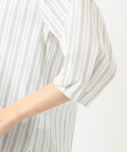 J.PRESS（ジェイプレス）の「【洗える】BEZ コットンリネン ストライプ ブラウス（シャツ/ブラウス・レディース・ベージュ系1/カーキ系1・T13/T15）」の10枚目の写真