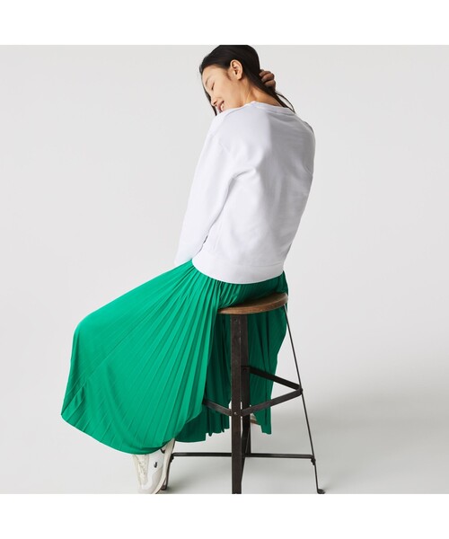 LACOSTE（ラコステ）の「クロコロゴプリントクルーネックスウェット（スウェット・レディース・ホワイト/グリーン・40/38/36/34）」の4枚目の写真