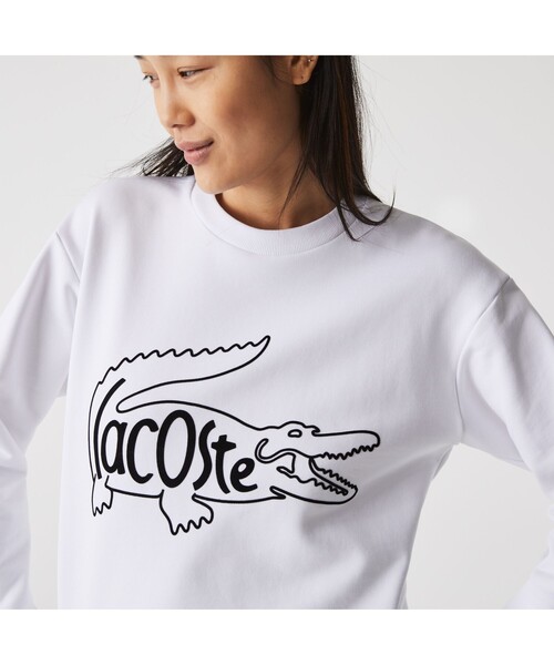 LACOSTE（ラコステ）の「クロコロゴプリントクルーネックスウェット（スウェット・レディース・ホワイト/グリーン・40/38/36/34）」の3枚目の写真