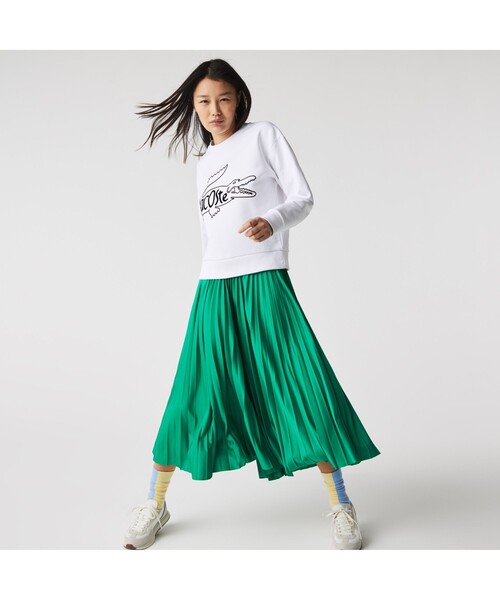 LACOSTE（ラコステ）の「クロコロゴプリントクルーネックスウェット（スウェット・レディース・ホワイト/グリーン・40/38/36/34）」の10枚目の写真