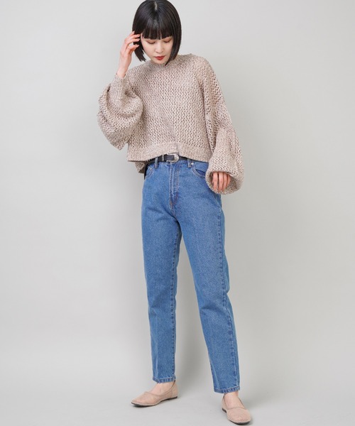 SPINNS（スピンズ）の「デニムテーパードパンツ（その他パンツ・レディース・ブルー/ブラック系その他/ブルー系その他・ONESIZE）」の6枚目の写真