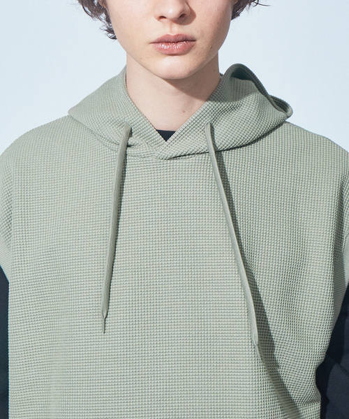 MYSELF ABAHOUSE（マイセルフアバハウス）の「【MYSELF ABAHOUSE】ワッフル ルーズ ノースリーブ プルオーバー パーカー（パーカー・メンズ・ブラック/ネイビー/ライム/ピンクベージュ/ベージュ・フリー）」の18枚目の写真