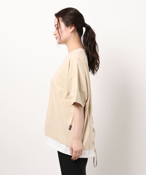 KANGOL（カンゴール）の「【KANGOL】バックデザインＴシャツ（Tシャツ/カットソー・レディース・ライトベージュ/ライム/ブラック・M/L）」の5枚目の写真