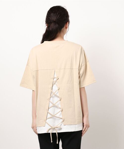 KANGOL（カンゴール）の「【KANGOL】バックデザインＴシャツ（Tシャツ/カットソー・レディース・ライトベージュ/ライム/ブラック・M/L）」の4枚目の写真