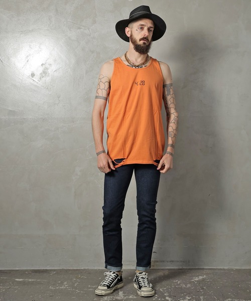 GALLIS ADDICTION（ガリスアディクション）の「GA DAMAGE TANK TOP/ダメージ タンクトップ（タンクトップ・メンズ・チャコール/ナチュラル/ライトオレンジ系・FREE）」の16枚目の写真