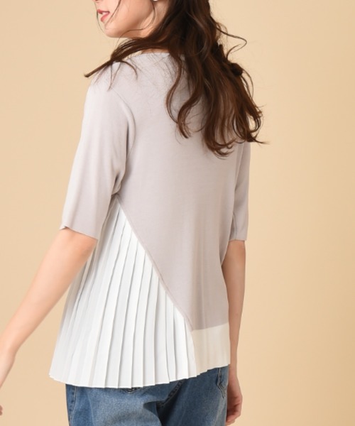 INTERPLANET（インタープラネット）の「サイドプリーツドッキングプルオーバー（ニット/セーター・レディース・ブラック/グレー/カーキ・FREE）」の5枚目の写真