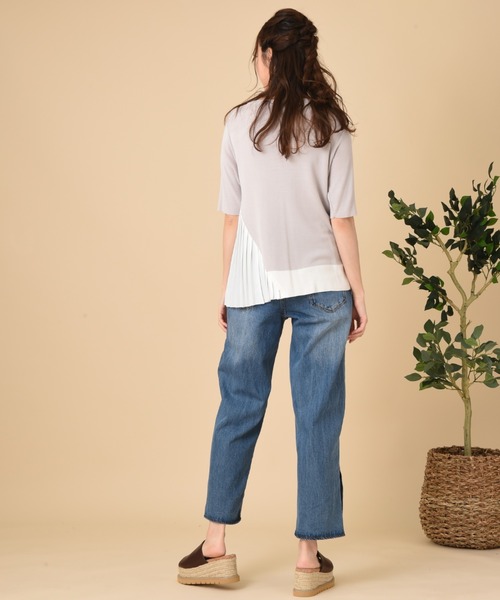 INTERPLANET（インタープラネット）の「サイドプリーツドッキングプルオーバー（ニット/セーター・レディース・ブラック/グレー/カーキ・FREE）」の9枚目の写真