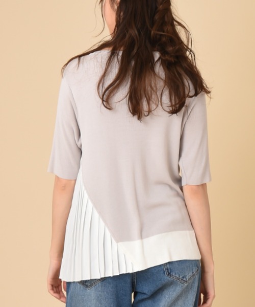 INTERPLANET（インタープラネット）の「サイドプリーツドッキングプルオーバー（ニット/セーター・レディース・ブラック/グレー/カーキ・FREE）」の6枚目の写真