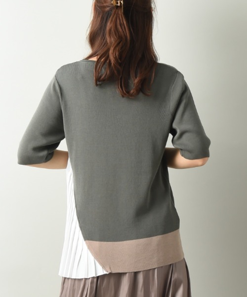 INTERPLANET（インタープラネット）の「サイドプリーツドッキングプルオーバー（ニット/セーター・レディース・ブラック/グレー/カーキ・FREE）」の16枚目の写真