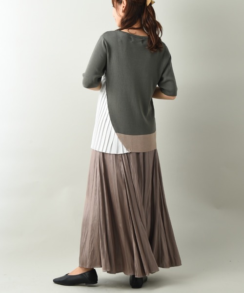 INTERPLANET（インタープラネット）の「サイドプリーツドッキングプルオーバー（ニット/セーター・レディース・ブラック/グレー/カーキ・FREE）」の18枚目の写真