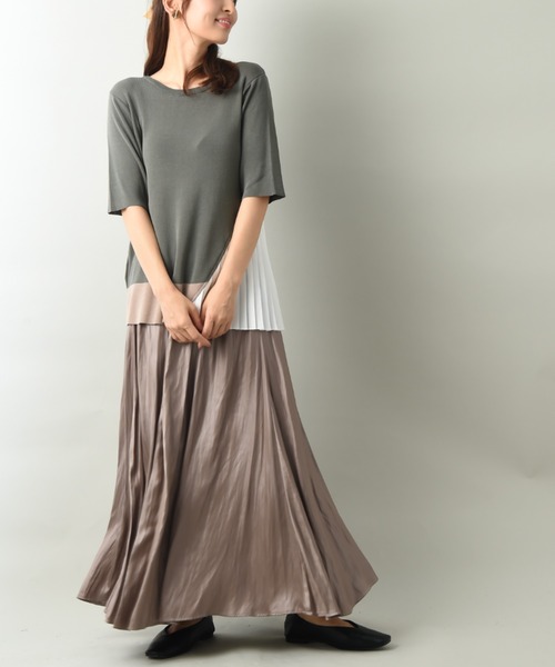 INTERPLANET（インタープラネット）の「サイドプリーツドッキングプルオーバー（ニット/セーター・レディース・ブラック/グレー/カーキ・FREE）」の17枚目の写真