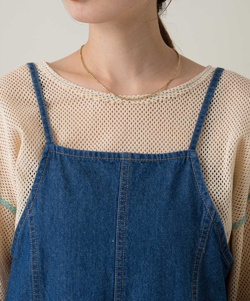 Kastane（カスタネ）の「ハギ入りデニムキャミワンピース（ワンピース・レディース・ブルー/アイボリー・FREE）」の10枚目の写真