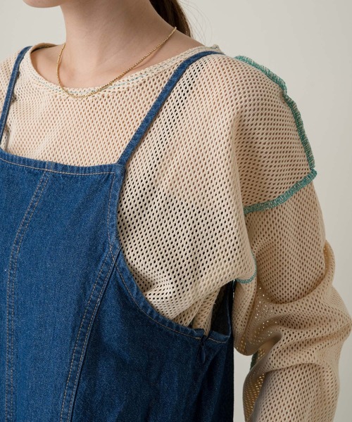 Kastane（カスタネ）の「ハギ入りデニムキャミワンピース（ワンピース・レディース・ブルー/アイボリー・FREE）」の11枚目の写真