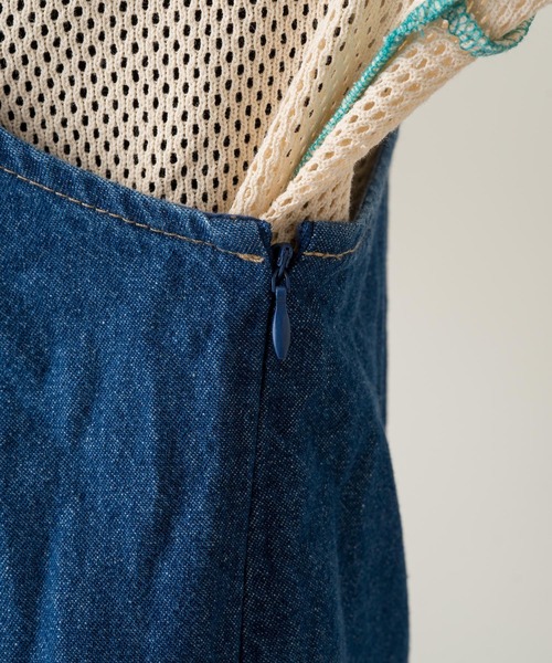 Kastane（カスタネ）の「ハギ入りデニムキャミワンピース（ワンピース・レディース・ブルー/アイボリー・FREE）」の13枚目の写真