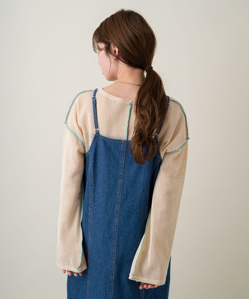 Kastane（カスタネ）の「ハギ入りデニムキャミワンピース（ワンピース・レディース・ブルー/アイボリー・FREE）」の6枚目の写真