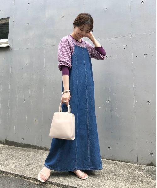 Kastane（カスタネ）の「ハギ入りデニムキャミワンピース（ワンピース・レディース・ブルー/アイボリー・FREE）」の19枚目の写真