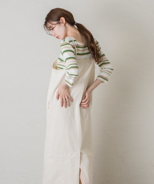 Kastane（カスタネ）の「ハギ入りデニムキャミワンピース（ワンピース・レディース・ブルー/アイボリー・FREE）」の22枚目の写真