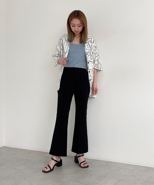 FREE'S MART（フリーズマート）の「カルゼカットソーフレアパンツ（その他パンツ・レディース・ピンク/ブラック/ブルー・SMALL/MEDIUM）」の6枚目の写真