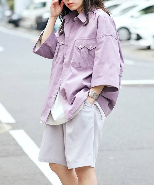 KGFR（カガフリ）の「直営店・WEB限定 KGFR(カガフリ)OXショートスリーブシャツ/半袖シャツ/オックスフォード（シャツ/ブラウス・メンズ・ライトパープル/ライトグリーン/ライトイエロー・L/M/XL）」の16枚目の写真