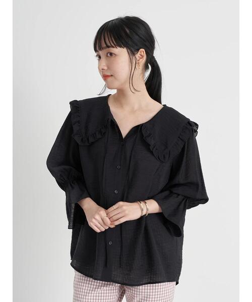 earth music&ecology(アースミュージックアンドエコロジー)の「シアービックカラーブラウス *(シャツ/ブラウス・レディース・ブラック/ミント/オフホワイト/パープル・FREE)」の13枚目の写真