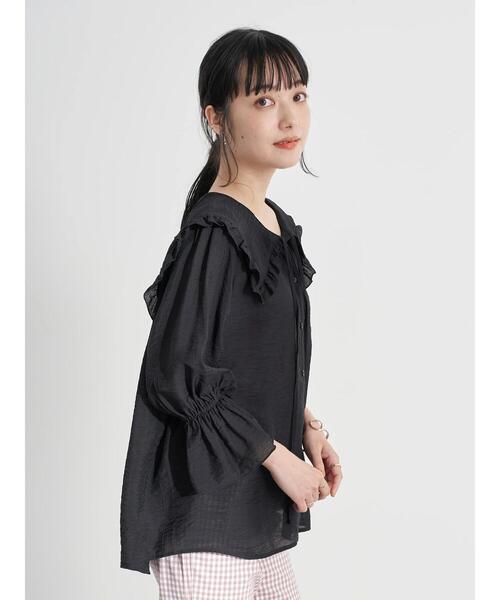 earth music&ecology(アースミュージックアンドエコロジー)の「シアービックカラーブラウス *(シャツ/ブラウス・レディース・ブラック/ミント/オフホワイト/パープル・FREE)」の14枚目の写真