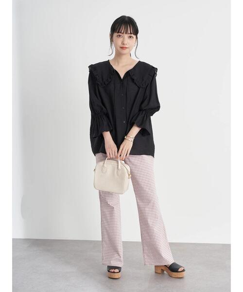 earth music&ecology(アースミュージックアンドエコロジー)の「シアービックカラーブラウス *(シャツ/ブラウス・レディース・ブラック/ミント/オフホワイト/パープル・FREE)」の17枚目の写真