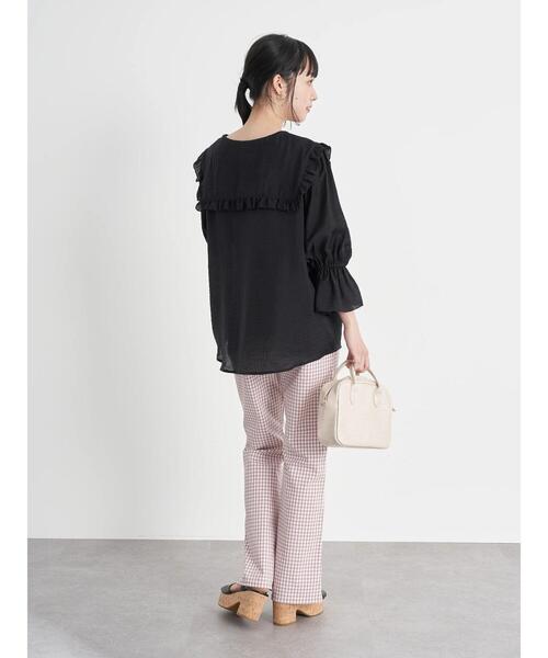 earth music&ecology(アースミュージックアンドエコロジー)の「シアービックカラーブラウス *(シャツ/ブラウス・レディース・ブラック/ミント/オフホワイト/パープル・FREE)」の18枚目の写真