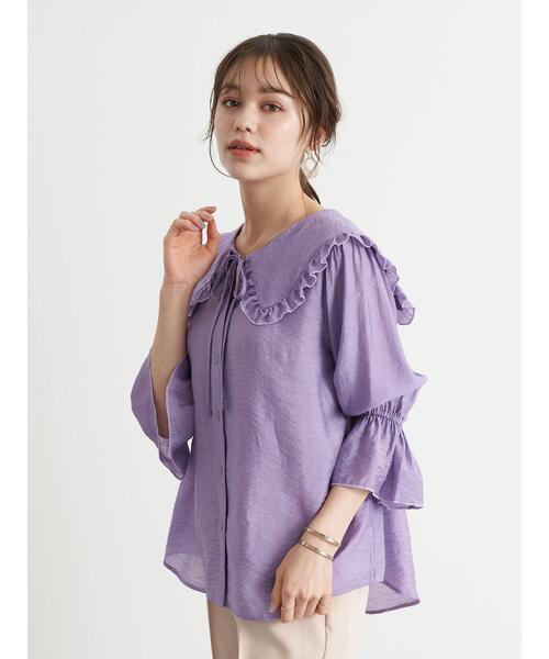 earth music&ecology(アースミュージックアンドエコロジー)の「シアービックカラーブラウス *(シャツ/ブラウス・レディース・ブラック/ミント/オフホワイト/パープル・FREE)」の21枚目の写真