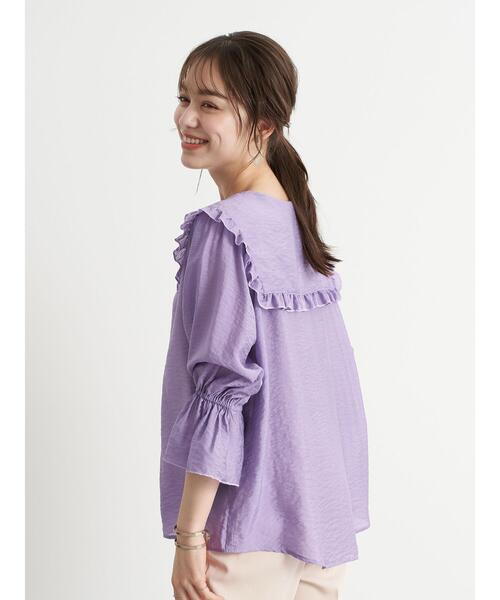 earth music&ecology(アースミュージックアンドエコロジー)の「シアービックカラーブラウス *(シャツ/ブラウス・レディース・ブラック/ミント/オフホワイト/パープル・FREE)」の22枚目の写真