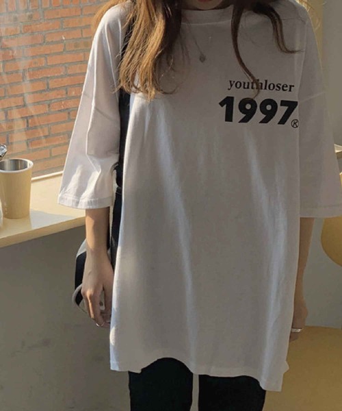 meJane（ミージェーン）の「1997バックプリントロゴビッグシルエットTシャツ【ZOZOTOWN限定】（Tシャツ/カットソー・レディース・ホワイト/グレー・FREE）」の6枚目の写真