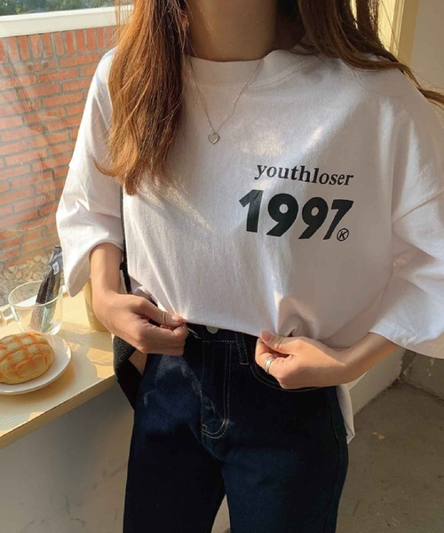meJane（ミージェーン）の「1997バックプリントロゴビッグシルエットTシャツ【ZOZOTOWN限定】（Tシャツ/カットソー・レディース・ホワイト/グレー・FREE）」の5枚目の写真