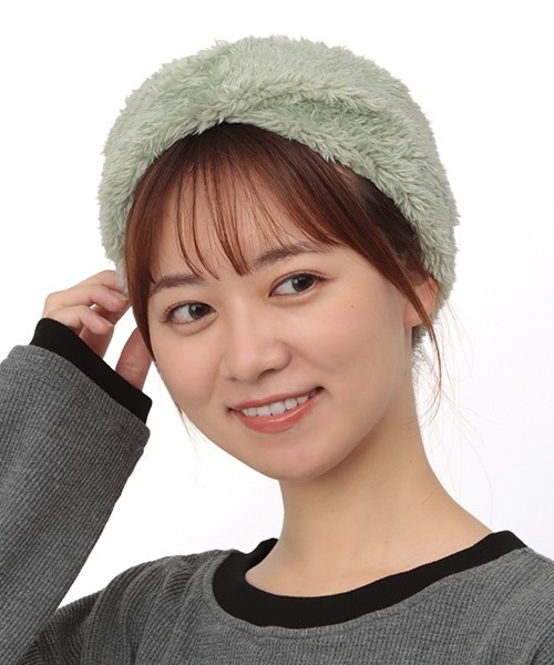 チチカカ（チチカカ）の「ボアクロスヘアバンド（ヘアバンド・レディース・ベージュ/パープル/ライトグリーン・FREE）」の9枚目の写真