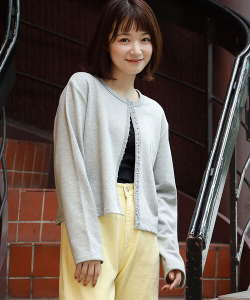 BeAMS DOT（ビームスドット）の「【WEB限定】BeAMS DOT / ホックスウェット カーディガン（カーディガン/ボレロ・レディース・ベージュ/グレー/ブラック・FREE）」の7枚目の写真