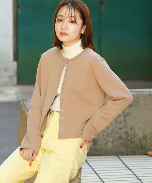 BeAMS DOT（ビームスドット）の「【WEB限定】BeAMS DOT / ホックスウェット カーディガン（カーディガン/ボレロ・レディース・ベージュ/グレー/ブラック・FREE）」の18枚目の写真