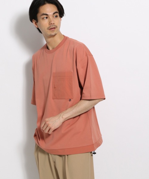 niko and...(ニコアンド)の「デザインポケットドロストTシャツ(Tシャツ/カットソー・メンズ・ブラック/オフホワイト/オレンジ/グリーン・MEDIUM/LARGE)」の1枚目の写真