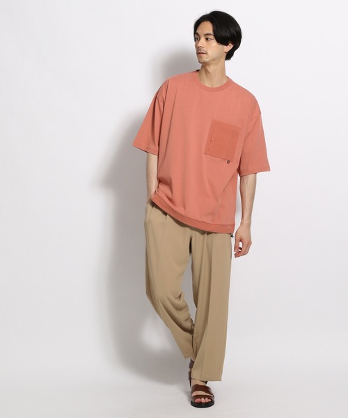 niko and...(ニコアンド)の「デザインポケットドロストTシャツ(Tシャツ/カットソー・メンズ・ブラック/オフホワイト/オレンジ/グリーン・MEDIUM/LARGE)」の8枚目の写真