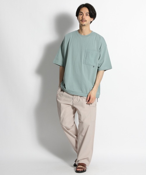 niko and...(ニコアンド)の「デザインポケットドロストTシャツ(Tシャツ/カットソー・メンズ・ブラック/オフホワイト/オレンジ/グリーン・MEDIUM/LARGE)」の7枚目の写真