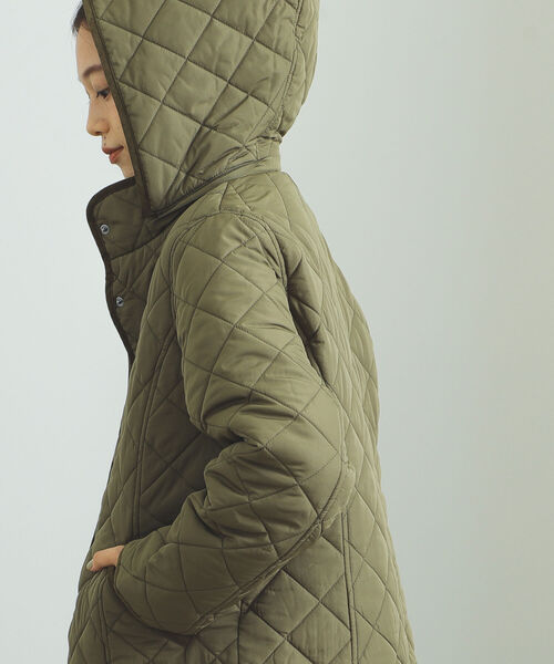 BEAMS HEART(ビームスハート)の「BEAMS HEART / キルティング フードブルゾン(ブルゾン・レディース・ベージュ/ネイビー/オリーブ・SMALL/MEDIUM/LARGE)」の15枚目の写真