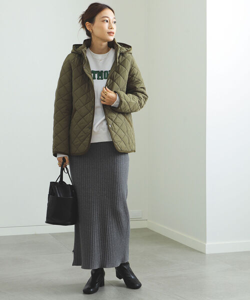 BEAMS HEART(ビームスハート)の「BEAMS HEART / キルティング フードブルゾン(ブルゾン・レディース・ベージュ/ネイビー/オリーブ・SMALL/MEDIUM/LARGE)」の18枚目の写真