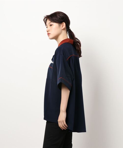 179/WG(イチナナキュウダブルジー)の「ボーリングシャツ(シャツ/ブラウス・レディース・サックスブルー/オレンジ/ネイビー・MEDIUM)」の6枚目の写真