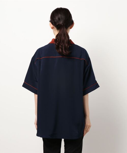 179/WG(イチナナキュウダブルジー)の「ボーリングシャツ(シャツ/ブラウス・レディース・サックスブルー/オレンジ/ネイビー・MEDIUM)」の12枚目の写真