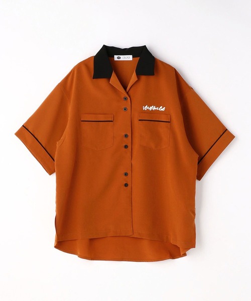 179/WG(イチナナキュウダブルジー)の「ボーリングシャツ(シャツ/ブラウス・レディース・サックスブルー/オレンジ/ネイビー・MEDIUM)」の8枚目の写真