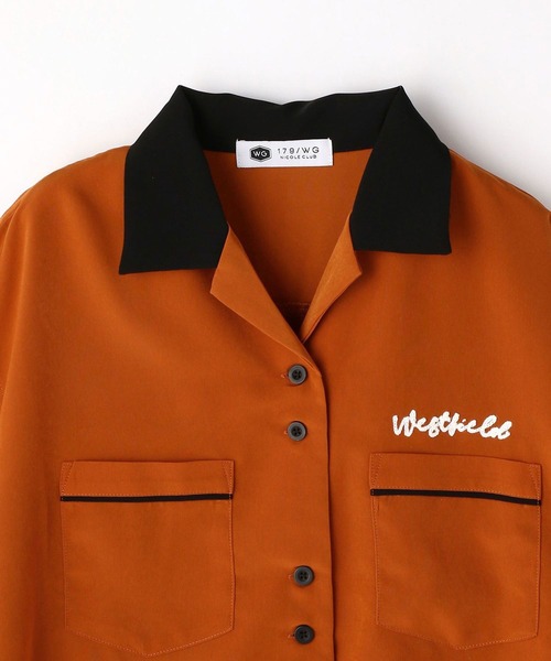 179/WG(イチナナキュウダブルジー)の「ボーリングシャツ(シャツ/ブラウス・レディース・サックスブルー/オレンジ/ネイビー・MEDIUM)」の7枚目の写真