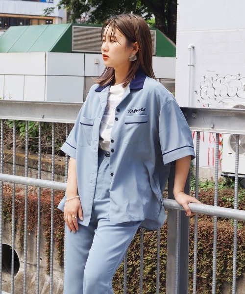 179/WG(イチナナキュウダブルジー)の「ボーリングシャツ(シャツ/ブラウス・レディース・サックスブルー/オレンジ/ネイビー・MEDIUM)」の22枚目の写真