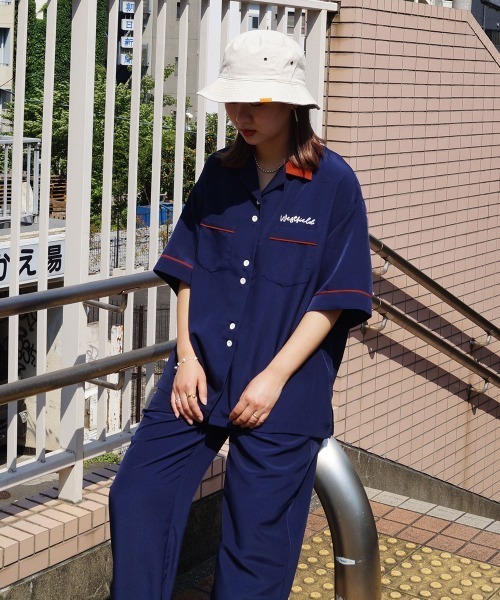 179/WG(イチナナキュウダブルジー)の「ボーリングシャツ(シャツ/ブラウス・レディース・サックスブルー/オレンジ/ネイビー・MEDIUM)」の20枚目の写真