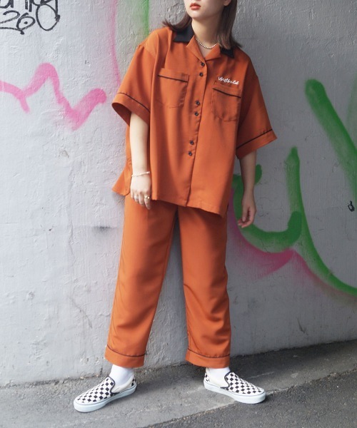 179/WG(イチナナキュウダブルジー)の「ボーリングシャツ(シャツ/ブラウス・レディース・サックスブルー/オレンジ/ネイビー・MEDIUM)」の16枚目の写真